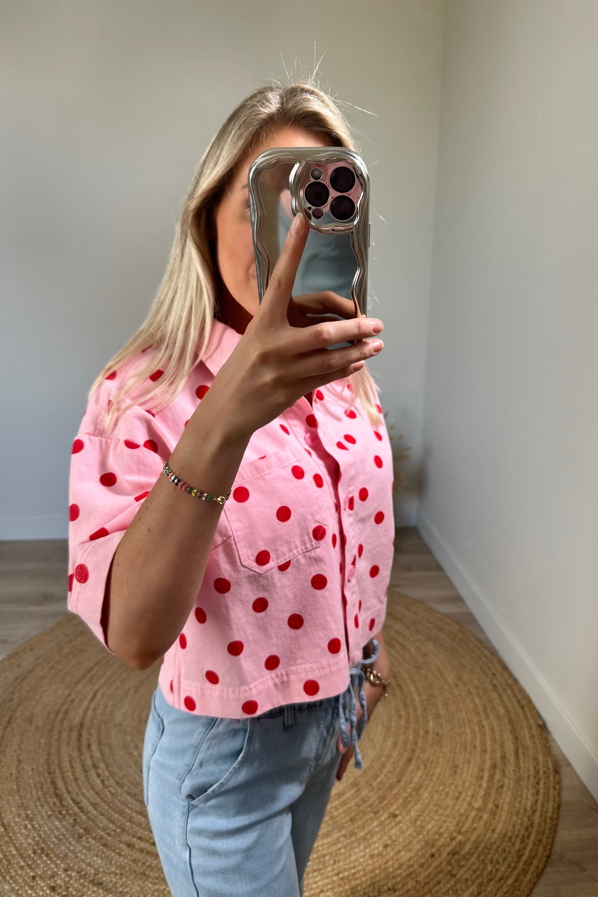 OLIVIA DENIM BLOUSE PINK