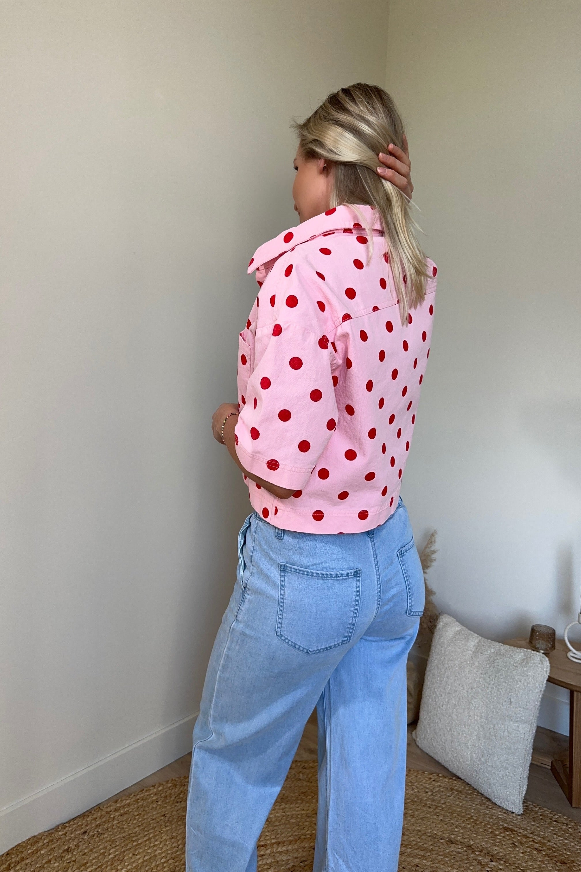 OLIVIA DENIM BLOUSE PINK