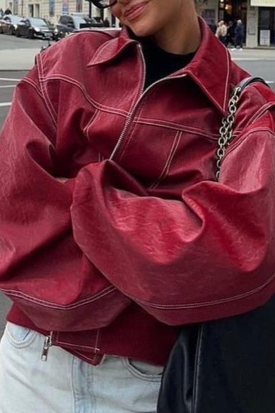JACK OVERSIZED BOMBER RED