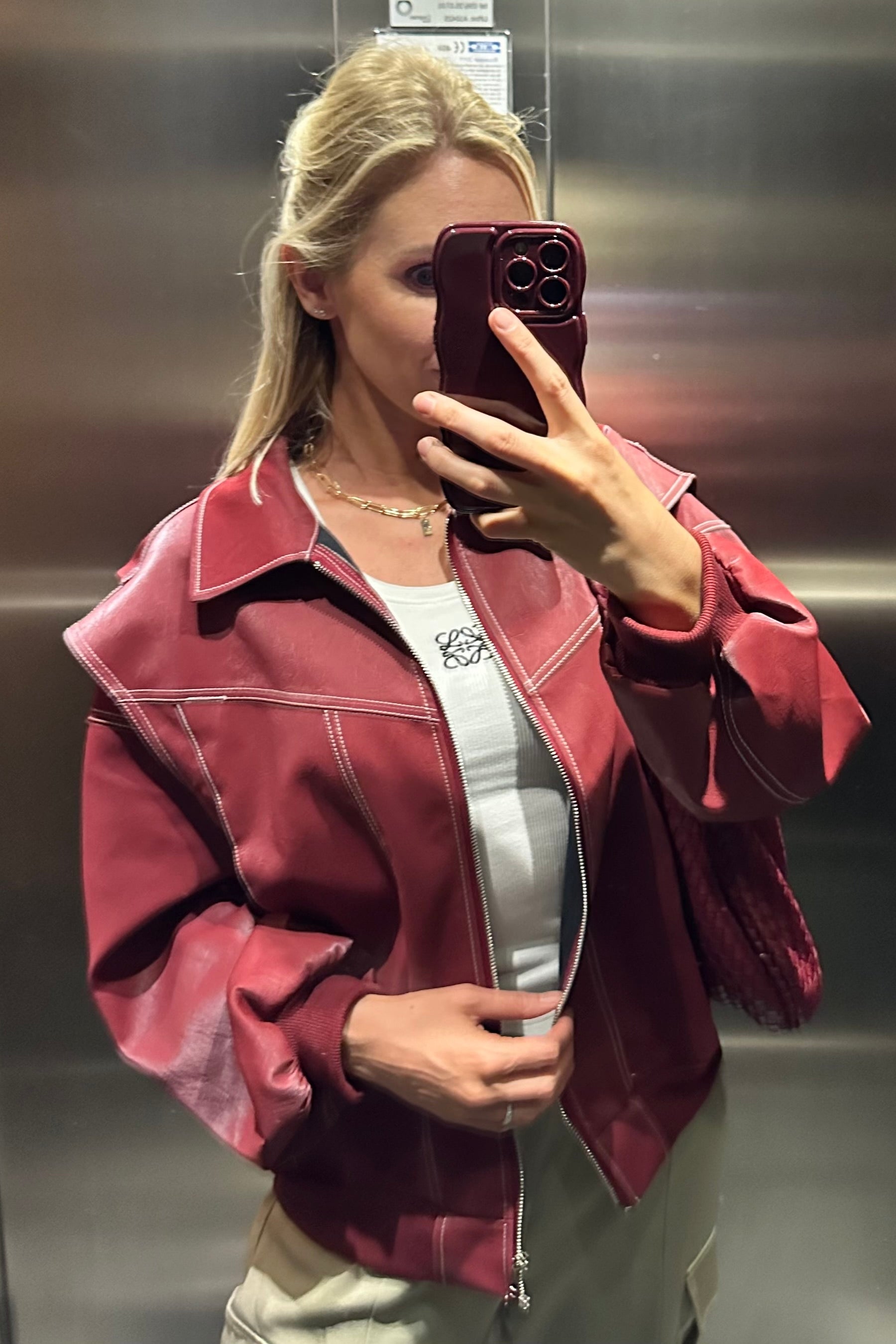 JACK OVERSIZED BOMBER RED