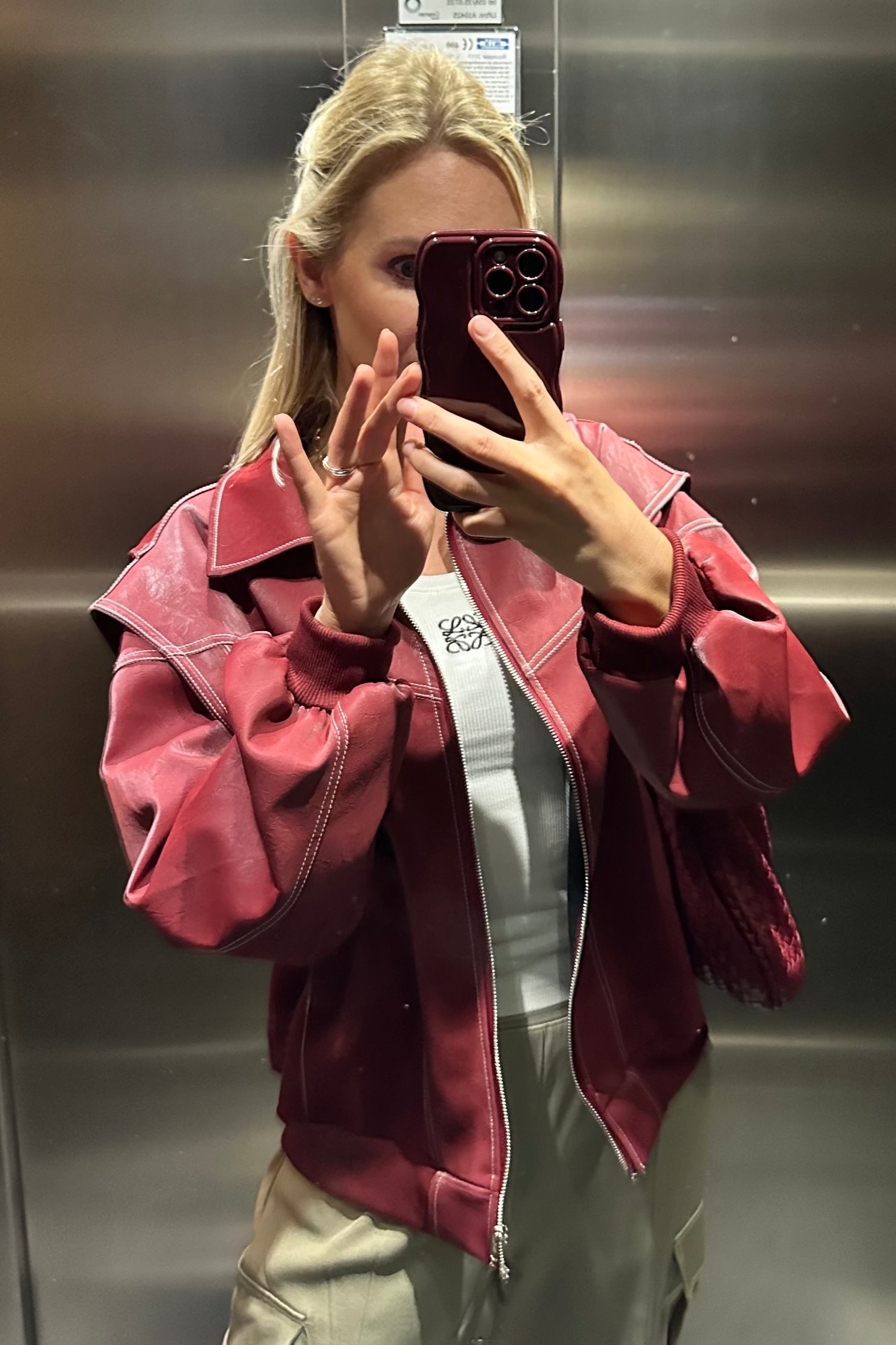 JACK OVERSIZED BOMBER RED