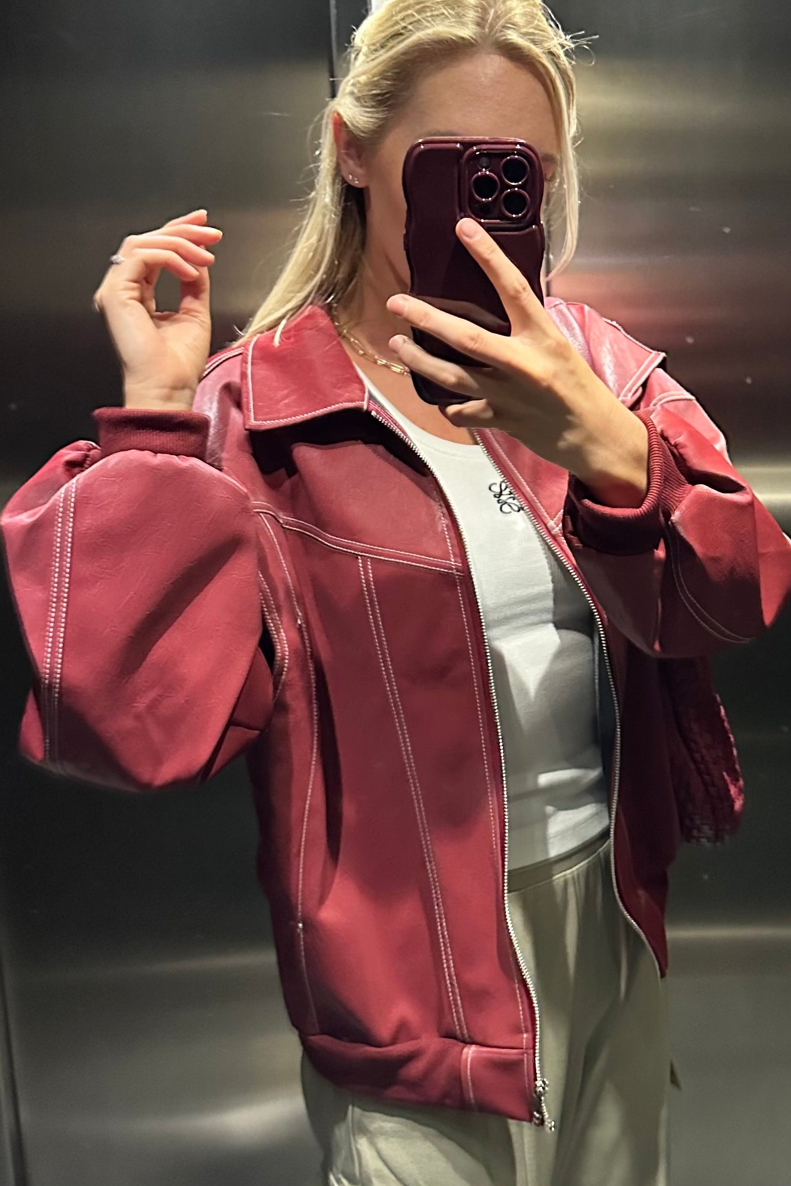 JACK OVERSIZED BOMBER RED