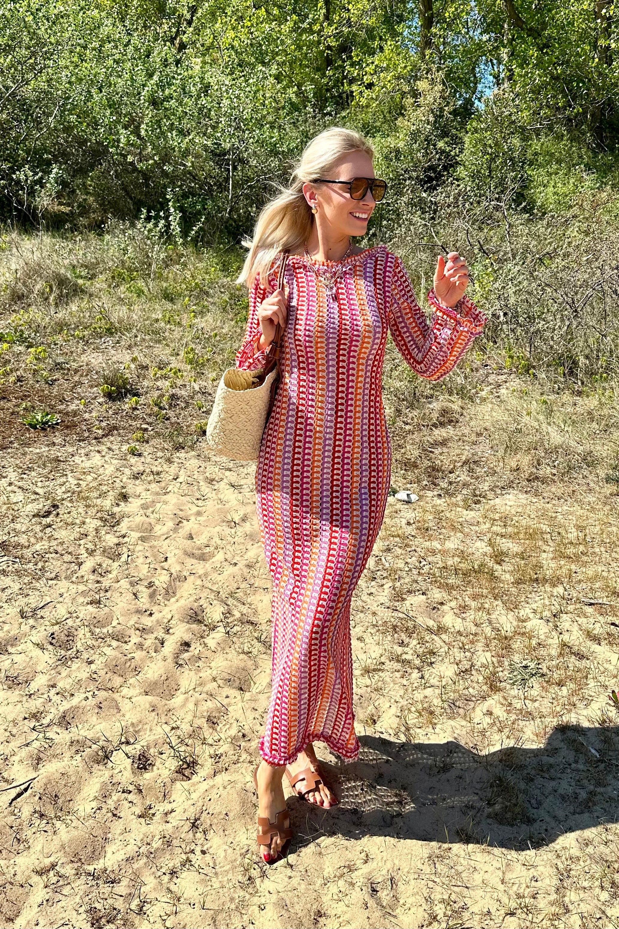 VIOLET BEACH DRESS RED